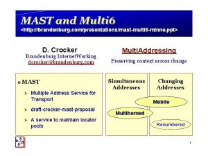 MAST and Multi 6 http brandenburg compresentationsmastmulti 6