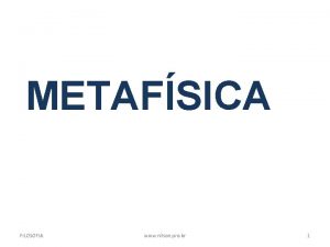 METAFSICA FILOSOFIA www nilson pro br 1 Martin