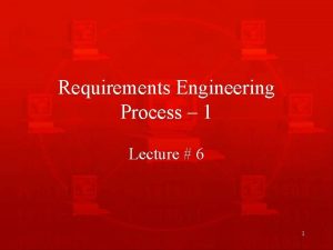 Requirements Engineering Process 1 Lecture 6 1 Requirements