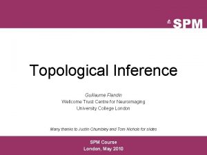 Topological Inference Guillaume Flandin Wellcome Trust Centre for