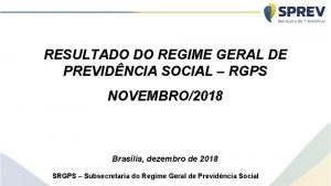 RESULTADO DO REGIME GERAL DE PREVIDNCIA SOCIAL RGPS