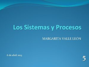 Los Sistemas y Procesos MARGARITA VALLE LEN 6