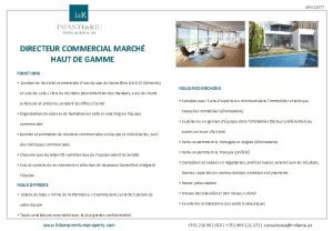 AMI 11577 DIRECTEUR COMMERCIAL MARCH HAUT DE GAMME