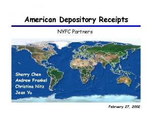 American Depository Receipts NYFC Partners Sherry Chen Andrew