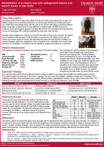 Rehabilitation of an elderly man with undiagnosed balance