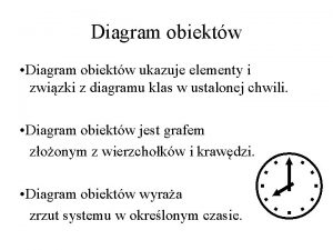 Diagram obiektw Diagram obiektw ukazuje elementy i zwizki
