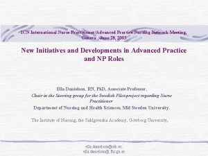 ICN International Nurse PractitionerAdvanced Practice Nursing Network Meeting