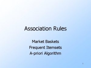 Association Rules Market Baskets Frequent Itemsets Apriori Algorithm