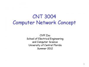 CNT 3004 Computer Network Concept Cliff Zou School