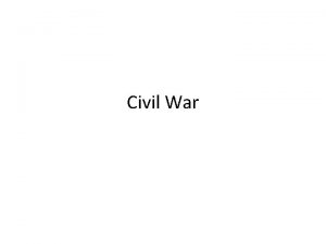 Civil War Road to the Civil War Why