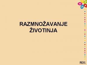 RAZMNOAVANJE IVOTINJA Zato se ivotinje razmnoavaju KAKO BI