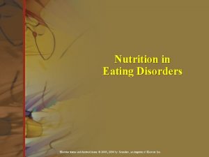 Nutrition in Eating Disorders Elsevier items and derived
