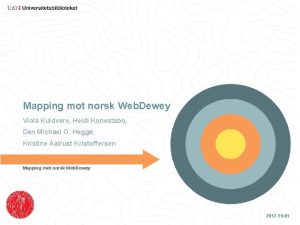 Mapping mot norsk Web Dewey Viola Kuldvere Heidi