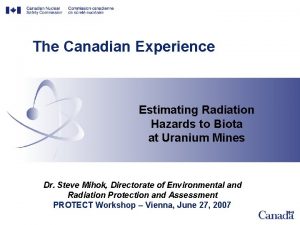 The Canadian Experience Estimating Radiation Hazards to Biota