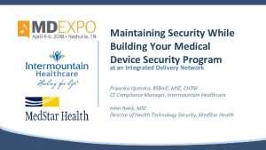 Maintaining Security While Building Your Medical Device Security