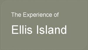 The Experience of Ellis Island The Arrival Baggage