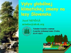 Vplyv globlnej klimatickej zmeny na lesy Slovenska Jozef