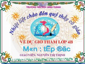 TRNG TIU HC MINH THNH V D GI