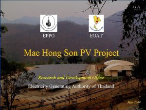 EPPO EGAT Mae Hong Son PV Project Research