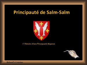 Principaut de SalmSalm L Histoire dune Principaut disparue