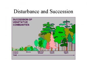 Disturbance and Succession Disturbance Disturbance any agent which