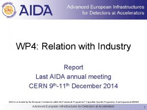 WP 4 Relation with Industry Report Last AIDA
