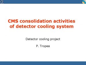 CMS consolidation activities of detector cooling system Detector