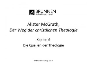 Alister Mc Grath Der Weg der christlichen Theologie