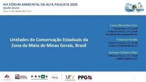 XVI FRUM AMBIENTAL DA ALTA PAULISTA 2020 EDIO