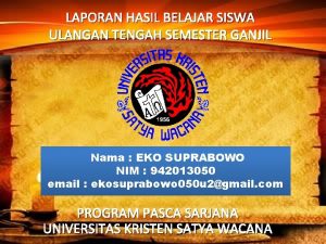 LAPORAN HASIL BELAJAR SISWA ULANGAN TENGAH SEMESTER GANJIL