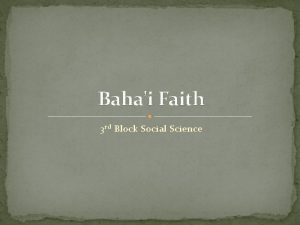 Bahai Faith 3 rd Block Social Science Class