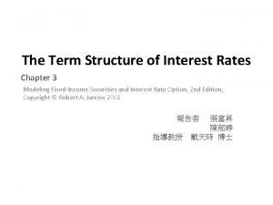 The Term Structure of Interest Rates Chapter 3