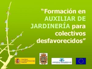 Formacin en AUXILIAR DE JARDINERA para colectivos desfavorecidos