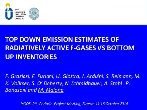 TOP DOWN EMISSION ESTIMATES OF RADIATIVELY ACTIVE FGASES