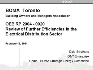 BOMA Toronto Building Owners and Managers Association OEB