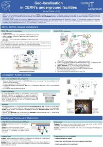 Geolocalisation in CERNs underground facilities CERN IT IT