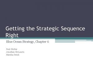 Getting the Strategic Sequence Right Blue Ocean Strategy