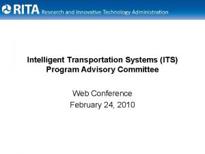 Intelligent Transportation Systems ITS Program Advisory Committee Web