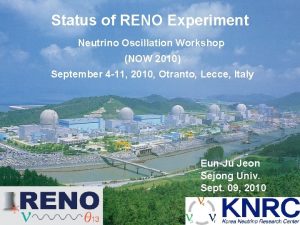 Status of RENO Experiment Neutrino Oscillation Workshop NOW