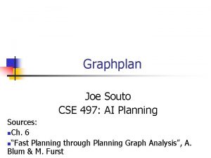 Graphplan Joe Souto CSE 497 AI Planning Sources