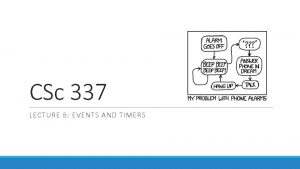 CSc 337 LECTURE 8 EVENTS AND TIMERS Setting