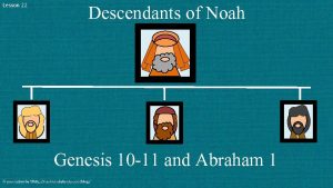 Lesson 22 Descendants of Noah Genesis 10 11