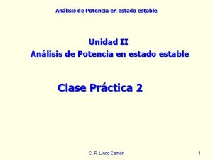 Anlisis de Potencia en estado estable Unidad II