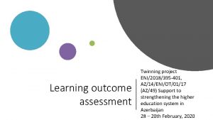 Learning outcome assessment Twinning project ENI2018395 401 AZ14ENIOT0117