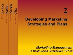 2 Developing Marketing Strategies and Plans Marketing Management