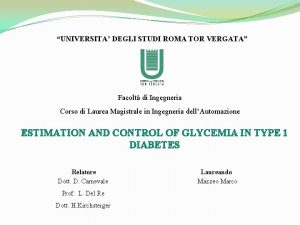 UNIVERSITA DEGLI STUDI ROMA TOR VERGATA Facolt di