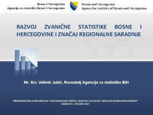 Bosna i Hercegovina Agencija za statistiku Bosne i