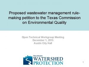 Proposed wastewater management rulemaking petition to the Texas