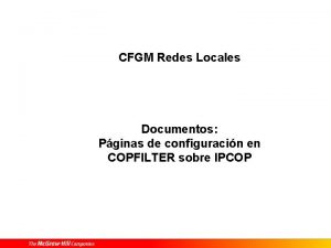 CFGM Redes Locales Documentos Pginas de configuracin en