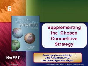 6 Supplementing Chapter Title the Chosen Competitive Strategy